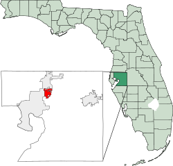 Map of Florida highlighting Temple Terrace
